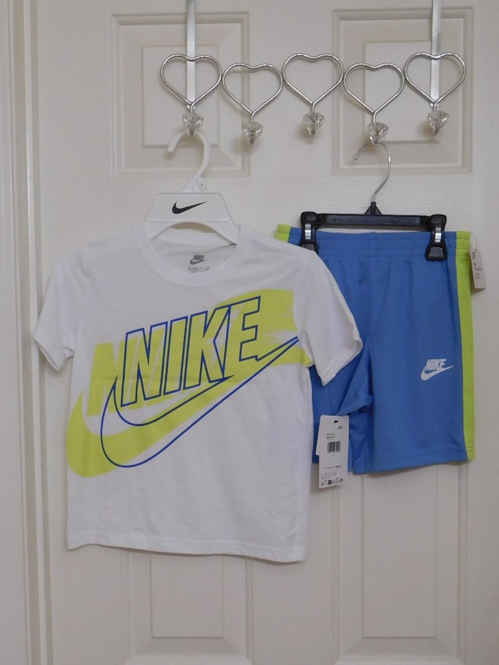 NWT 4 Nike Outfits 2pc Shirt & Shorts Sets White Red Blue Bundle sz 5 - Picture 5 of 5